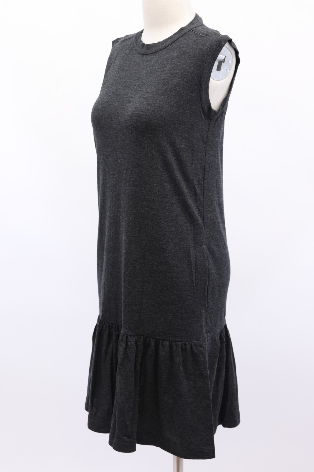 NWT $1775 Brunello Cucinelli Virgin Wool Knit Monili Beaded Pep-Hem Dress M A181