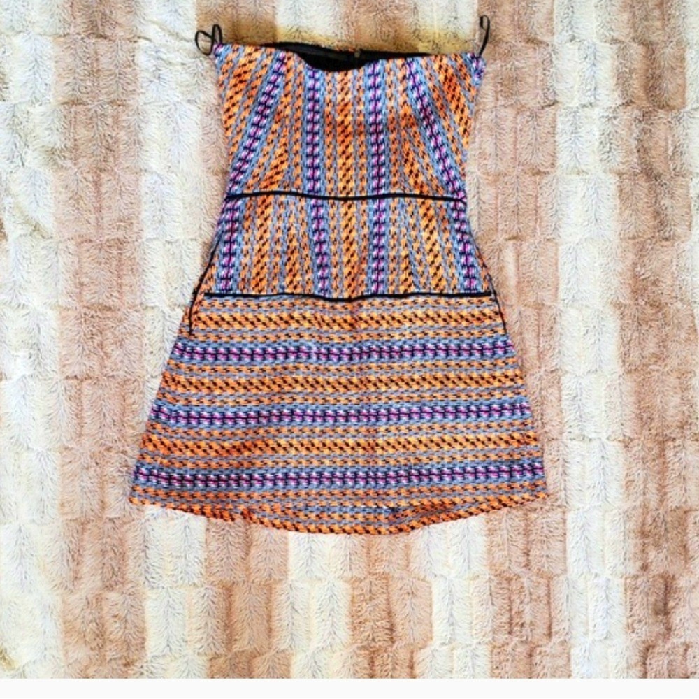RACHEL ROY ORANGE/ GREY TRIBAL PRINT DRESS..SIZE 2