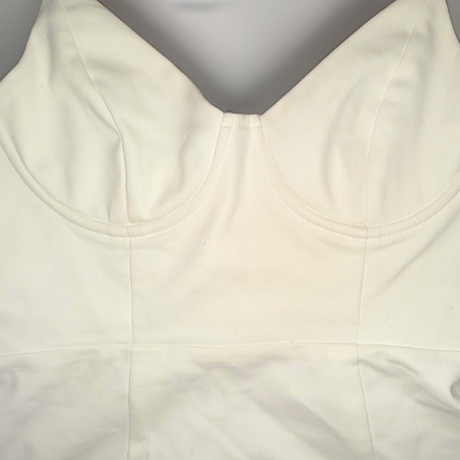 Princess Polly White corset Sweetheart Strappy bustier Knit Mini Dress Zip sz 8