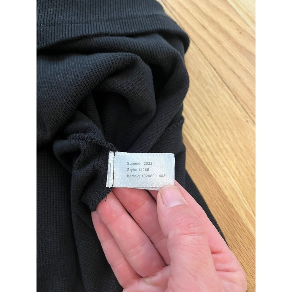 Marine Layer Black Ribbed Tie Shoulder Mini Dress Summer 2022 XS 14265