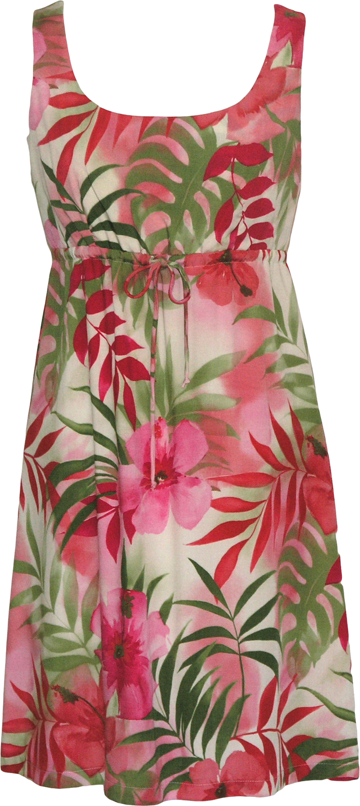 Watercolor Tropics Women’s Empire Tie Front Hawaiian Dress (Regular Fit)