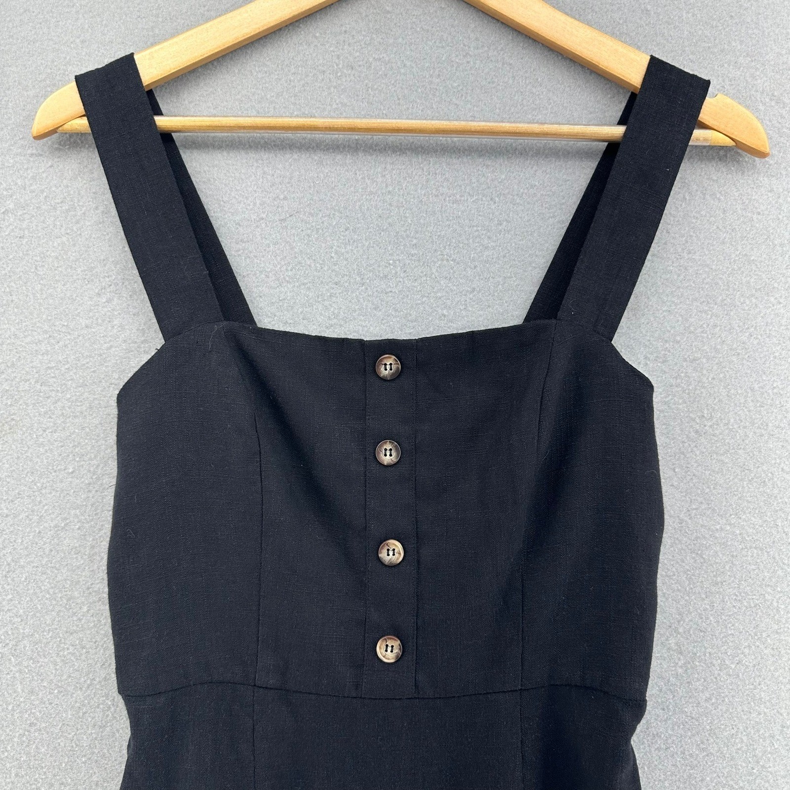 Y2K Madeline & Monroe Mini Dress Button Front Black Women Small Simple Cute