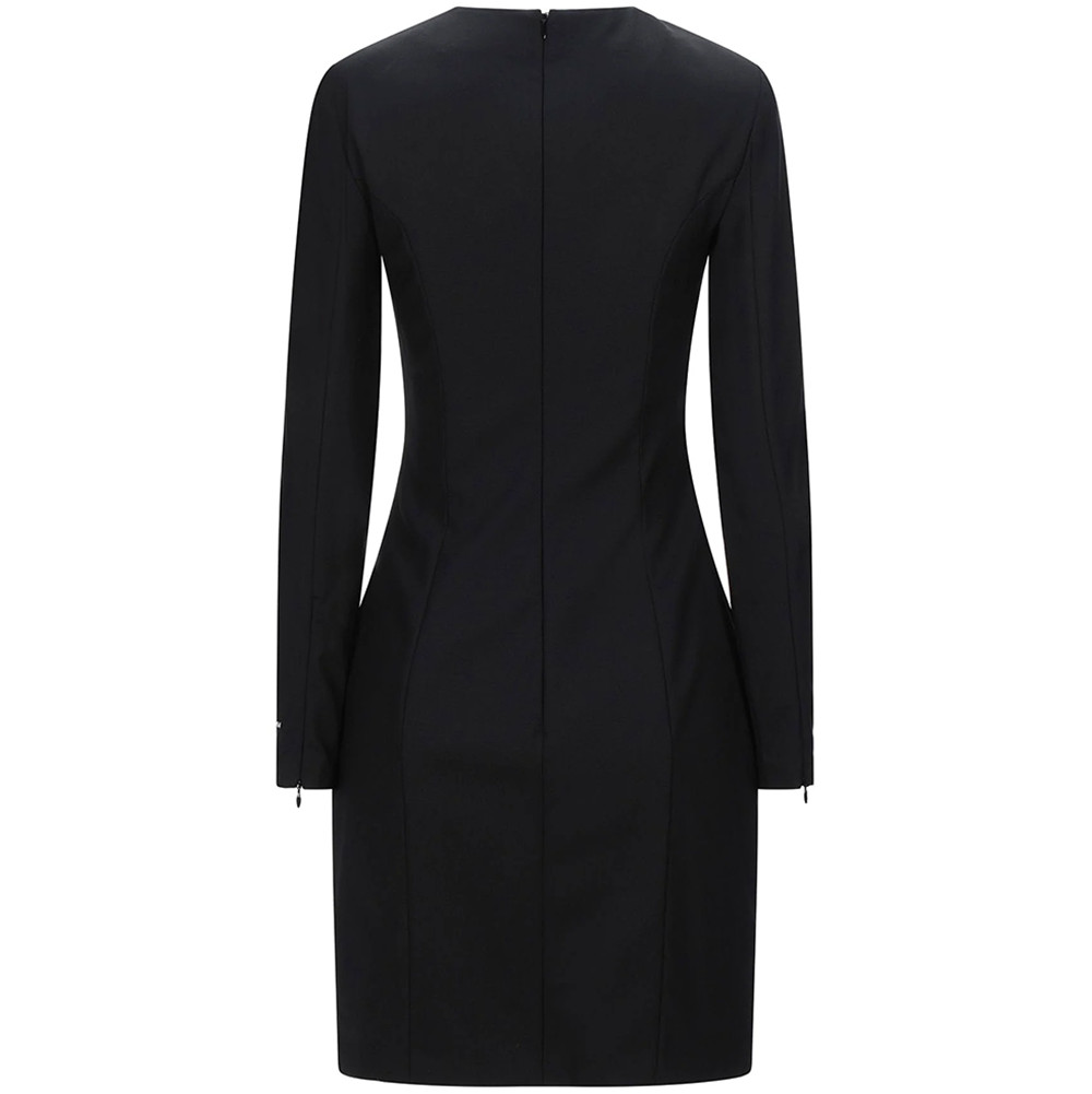 DSQUARED2 Pencil Dress Bodycon Zip Split Logo Mini Black Size 40 – RP £878.00