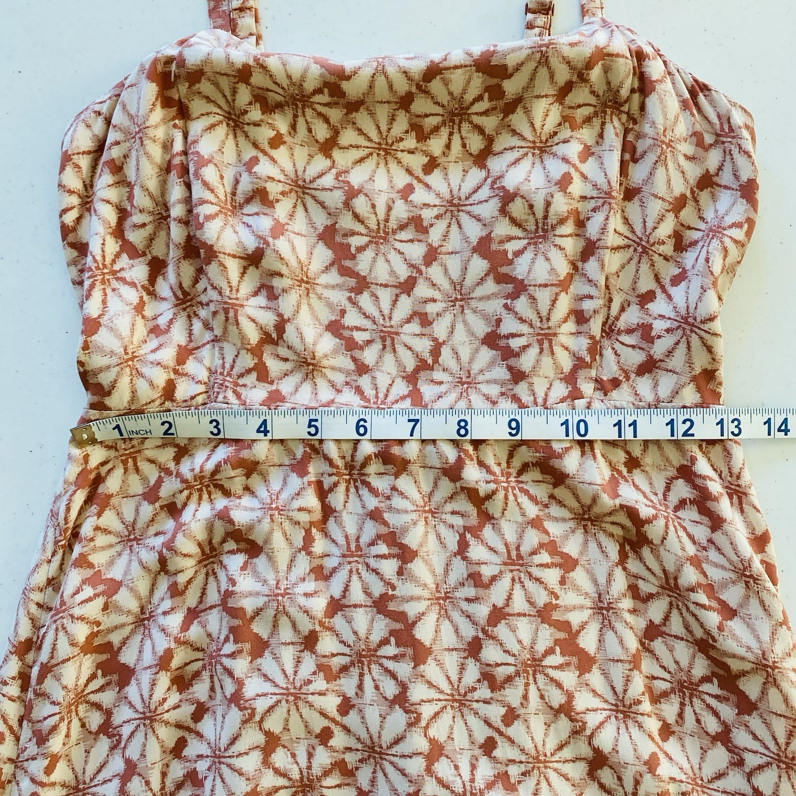 Gap Floral Maxi Dress Smocked Back Tiered Adjustable Straps Coral Size 2