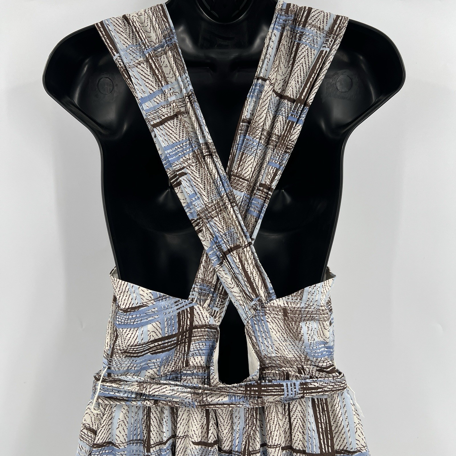 Sofie the Label Maxi Dress Size Large Belted Tie Waist Criss Cross Straps Zip Up