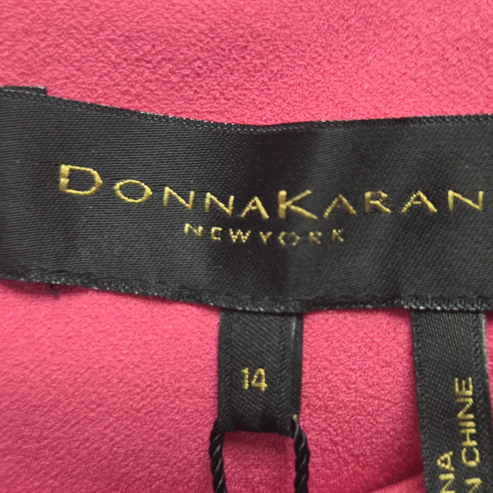 Donna Karan New York Designer Sheath Dress Sz 14 Hot Pink Twist Front NWT