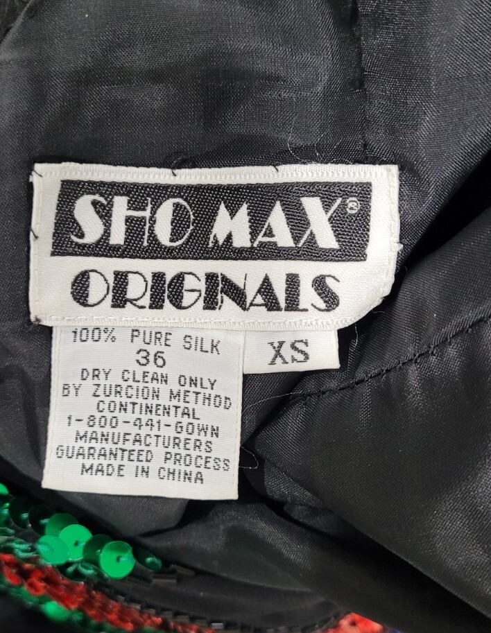 Sho Max Originals Sequin Rainbow Long Evening Party Cocktail Dress Women Size XS