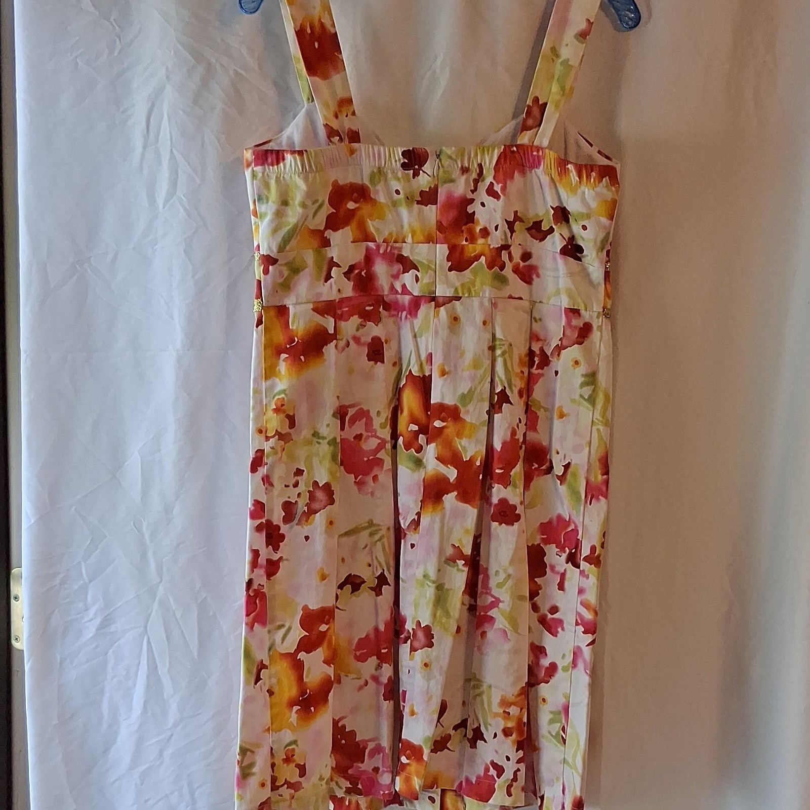 Roulette Floral Sweetheart Sleeveless Knee Sundress White/Pink 12 Lined Zip