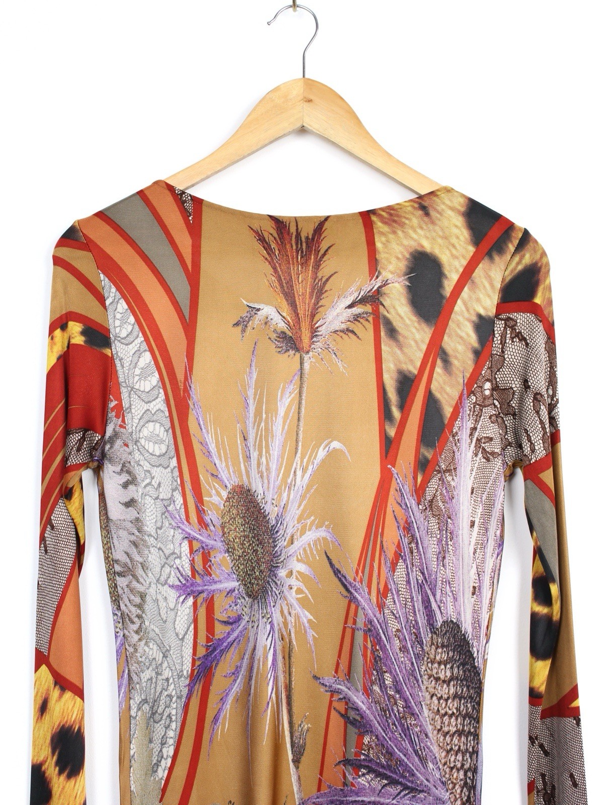 Roberto Cavalli Class Abstract Flower Print Dress, Size 44