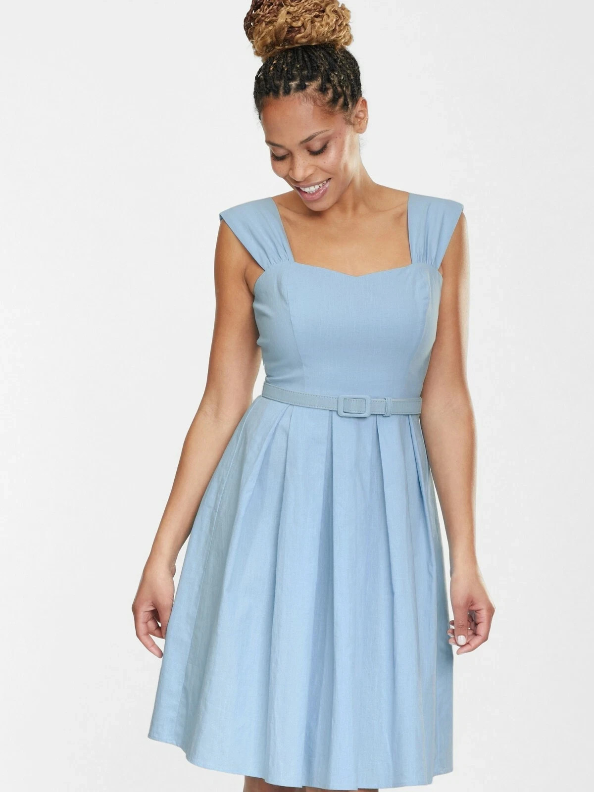 ModCloth Unique Vintage Collectif Jill Blue Swing Dress UK 16 US 12 XL Plus