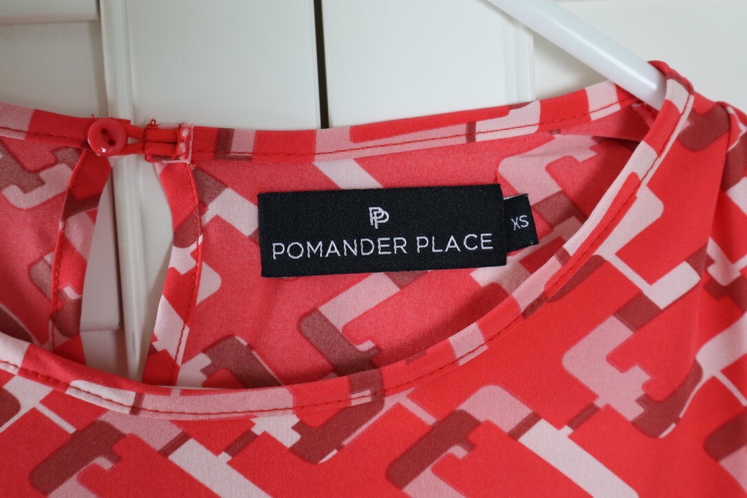 POMANDER PLACE Tuckernuck $128 Link Print Drawstring Waist A-Line Dress Size XS