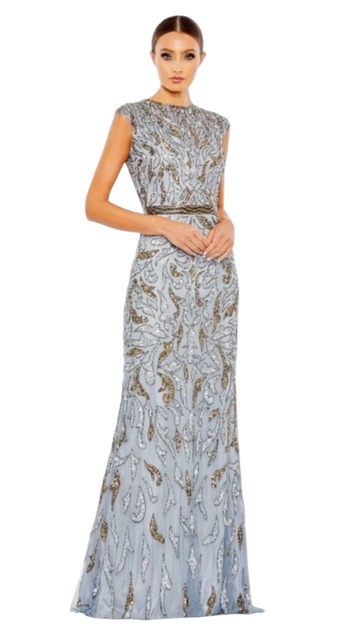 Mac Duggal 5532 Embellished High Neck Cap Sleeve Gown Size 10 $698