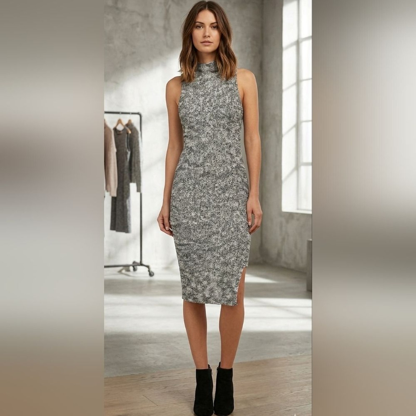 Free People Cora Jacquard Knit Midi Dress