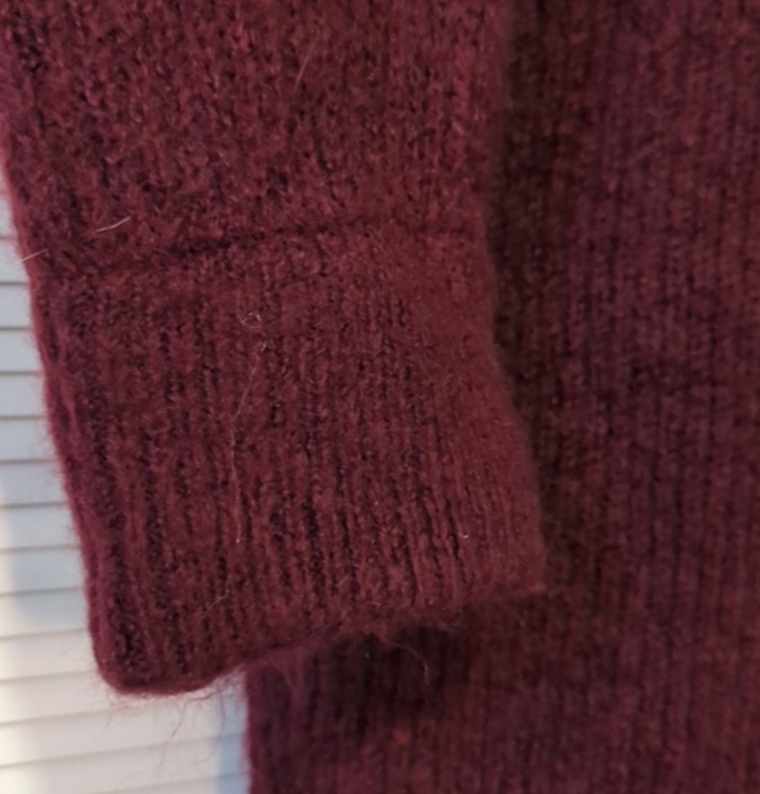 Express Ribbed Cowl Neck Shift Sweater Dress Small GUC Maroon Jewel Tone