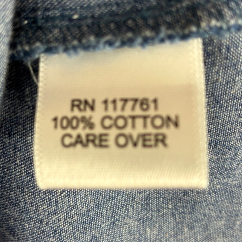 Speed Limit Medium Chambray Tiered Shirt Dress Blue 100% Cotton Roll Tab Sleeve