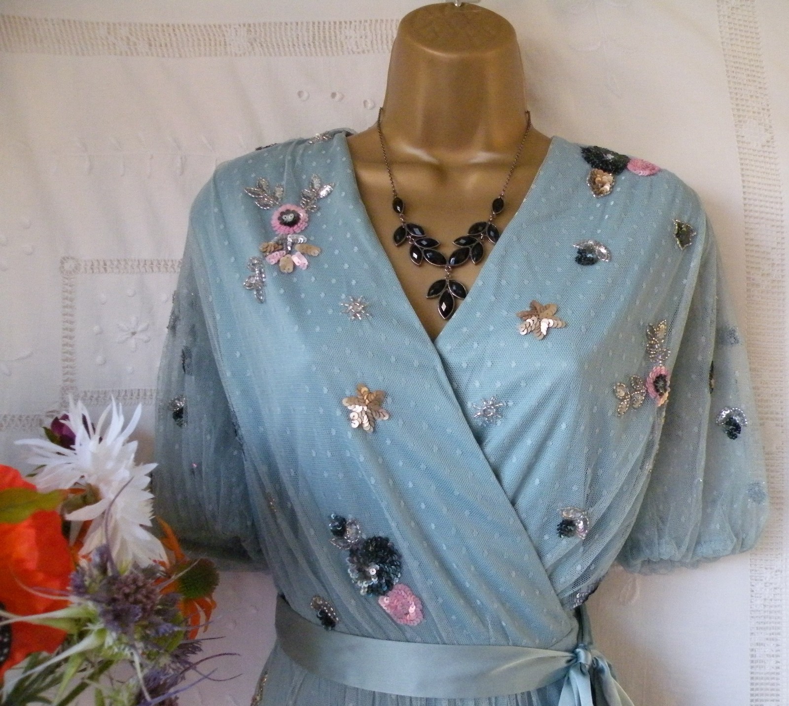 👗***** MONSOON PRE-OWNED “ROSALEE BLUE” DRESS SIZE 18******👗