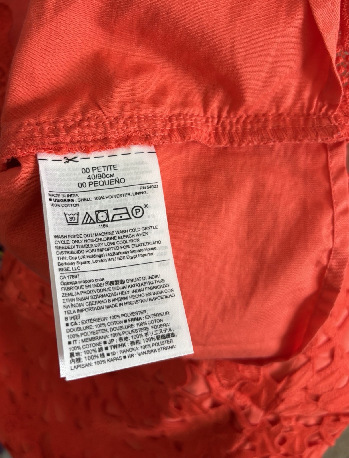 Banana Republic Dress Mini Orange Crochet Knit V-Neck Women 00P Office Wedding