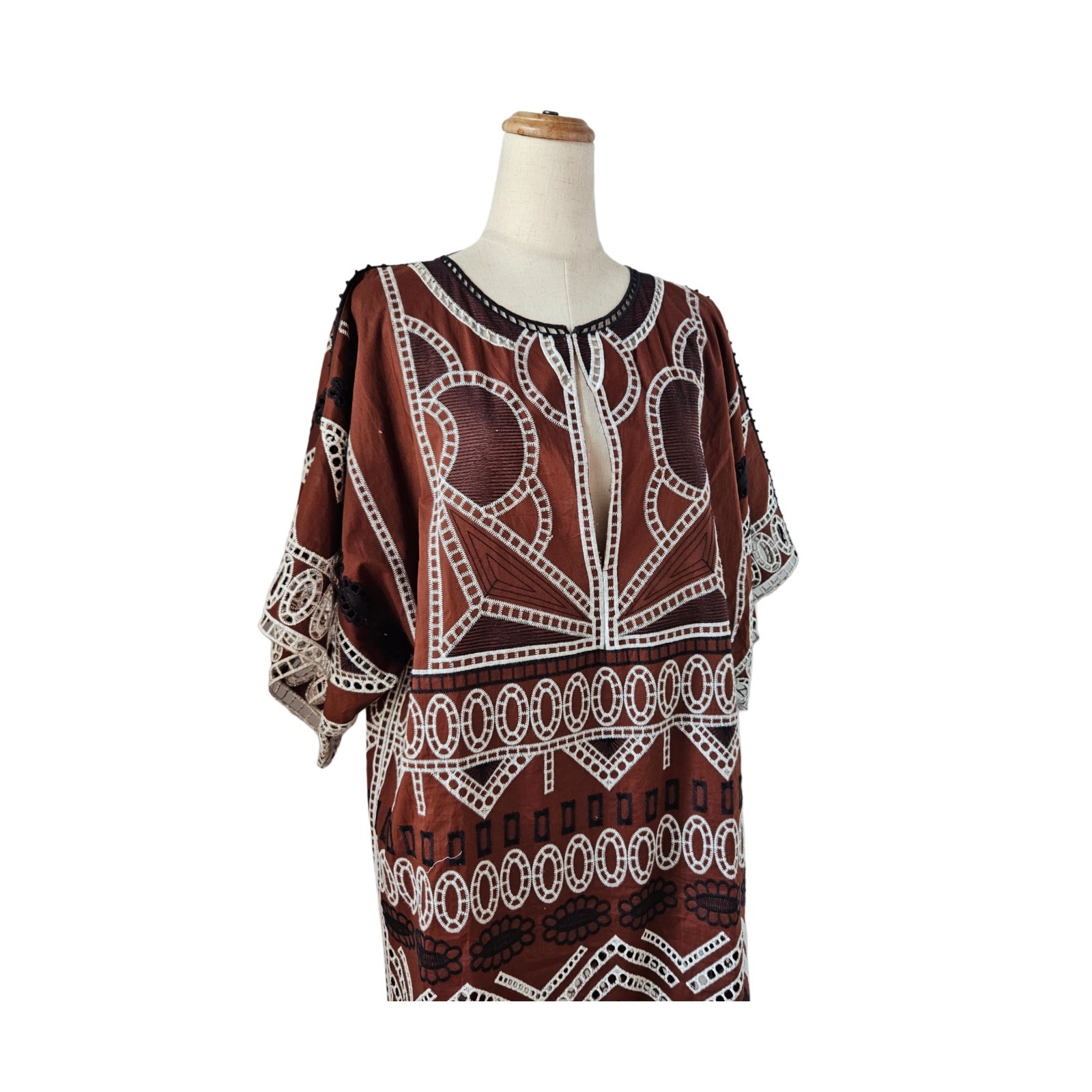 Eres Brown Embroidered Kaftan