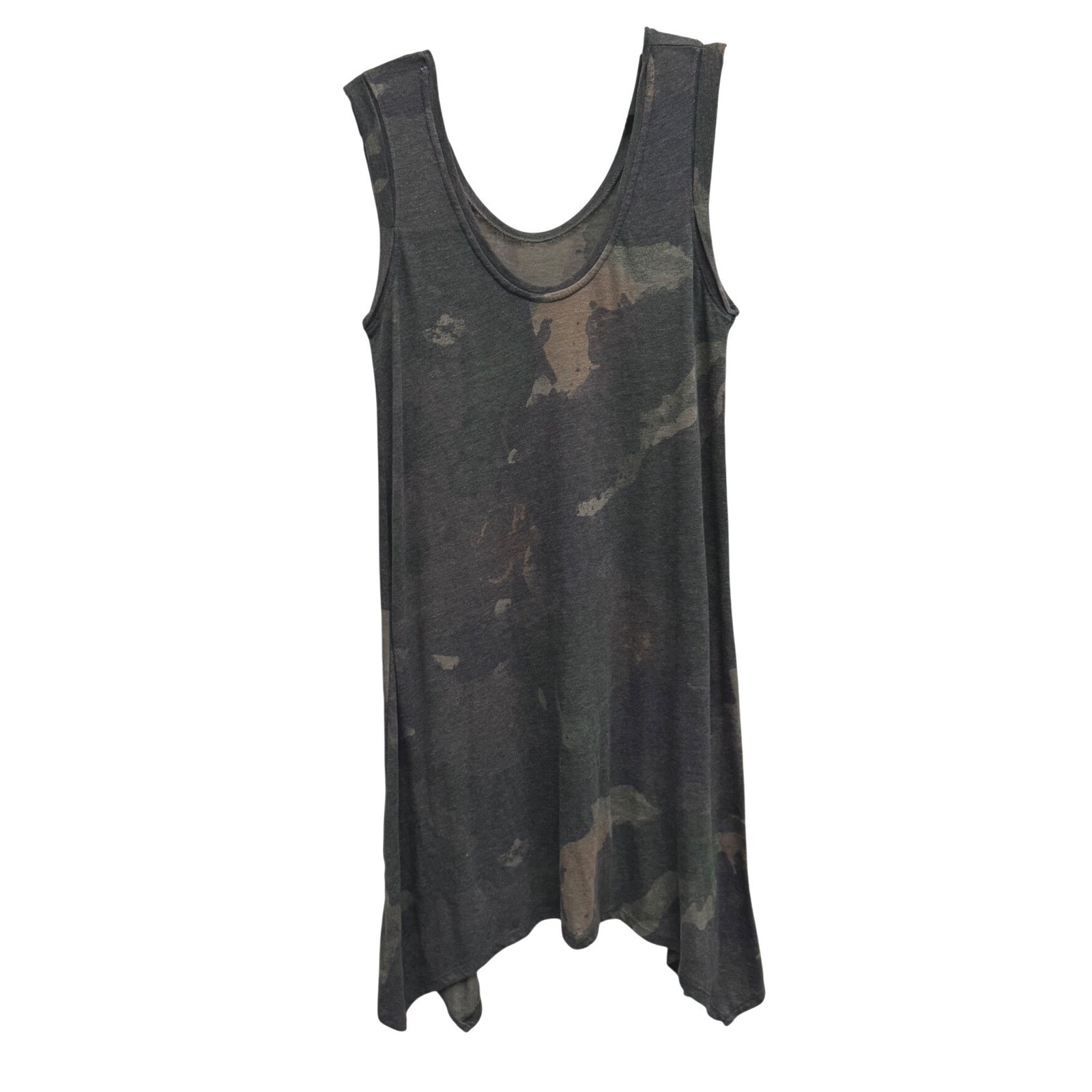 Alternative Earth Camo Graphic Tank Dress XL Amor Heart Sleeveless Boho Festival