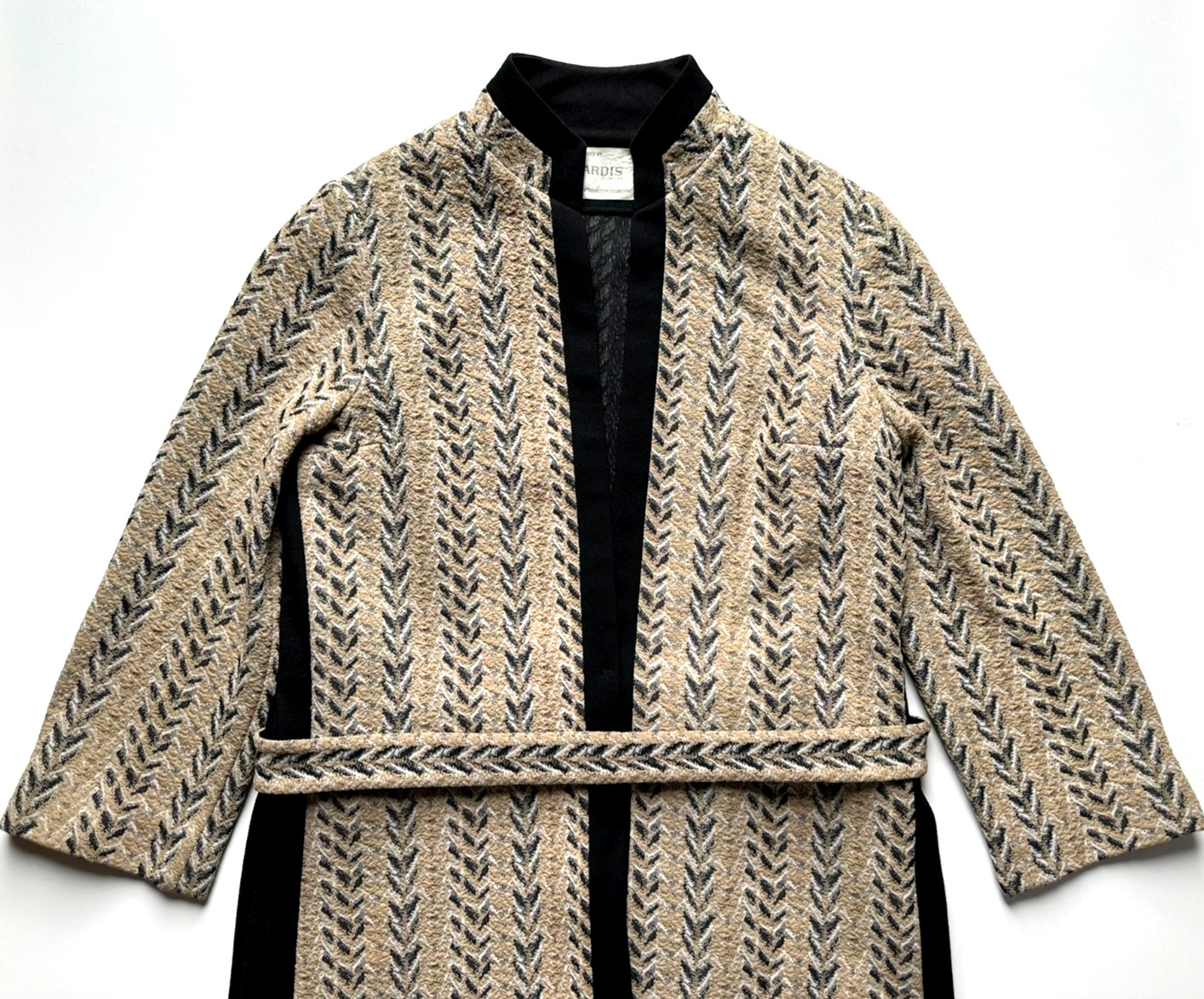 VTG Nardis of Dallas Textured Knit Dacron Polyester Belted Maxi Dress Robe