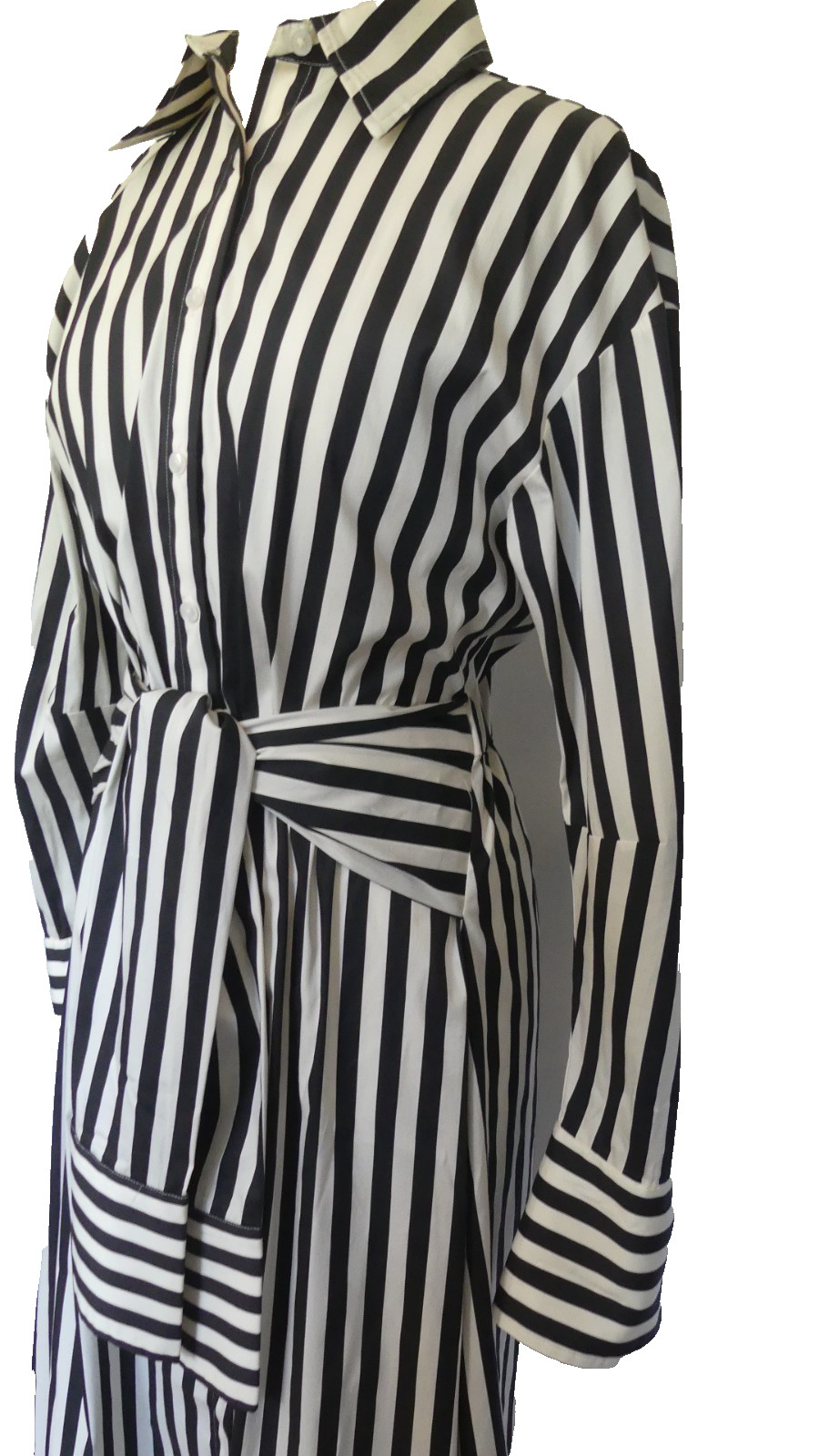 Simon Miller Maxi Inna Poplin Dress Black White Striped US Med Style # W45793170