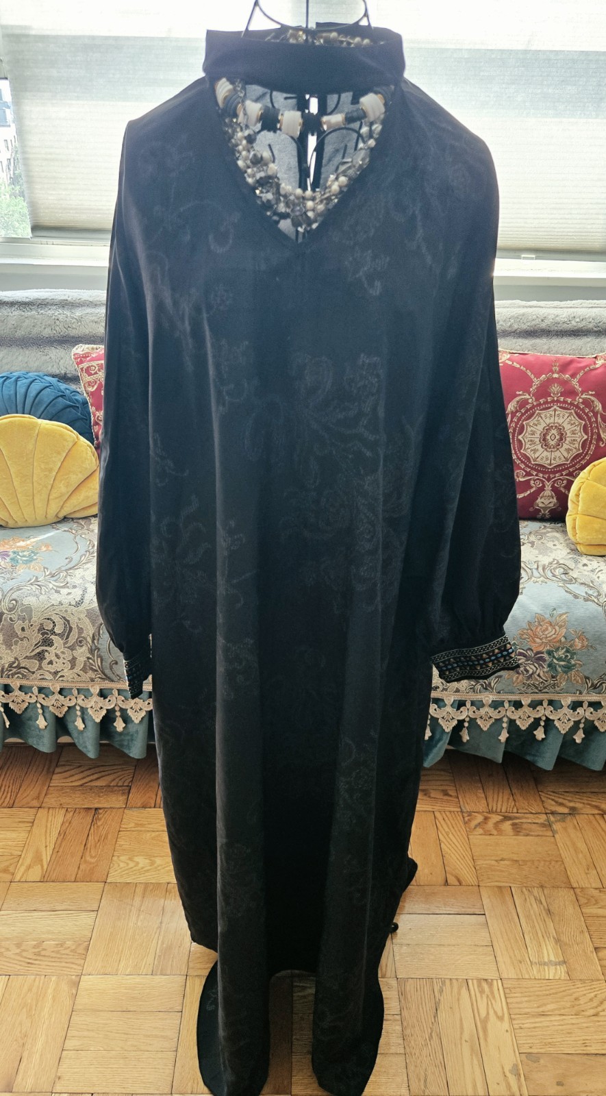 LBD Gold Details Conservative W/ Tribal Cuffs Long Sleeve SZ M-L