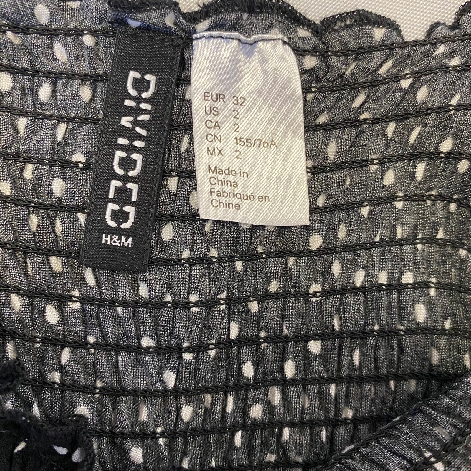 H&M Divided Spaghetti Strap Sundress Elastic Top Size 2 Rayon Machine Wash Cold
