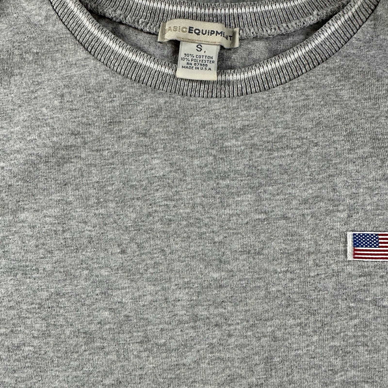 Basic Equipment Vintage Gray Sleeveless Activewear Dress USA Flag S
