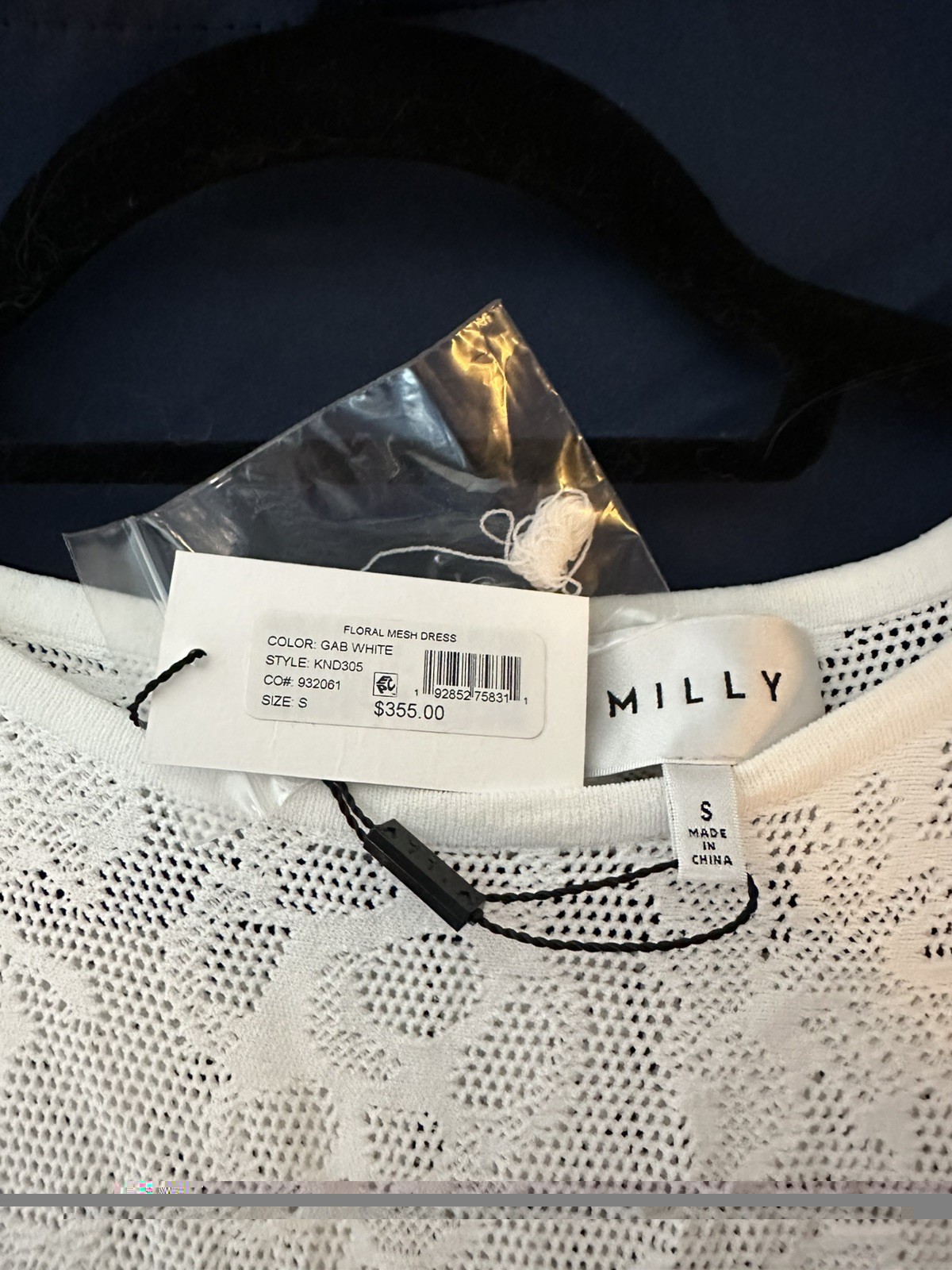 NWT Milly White Floral Mesh Dress Size Small