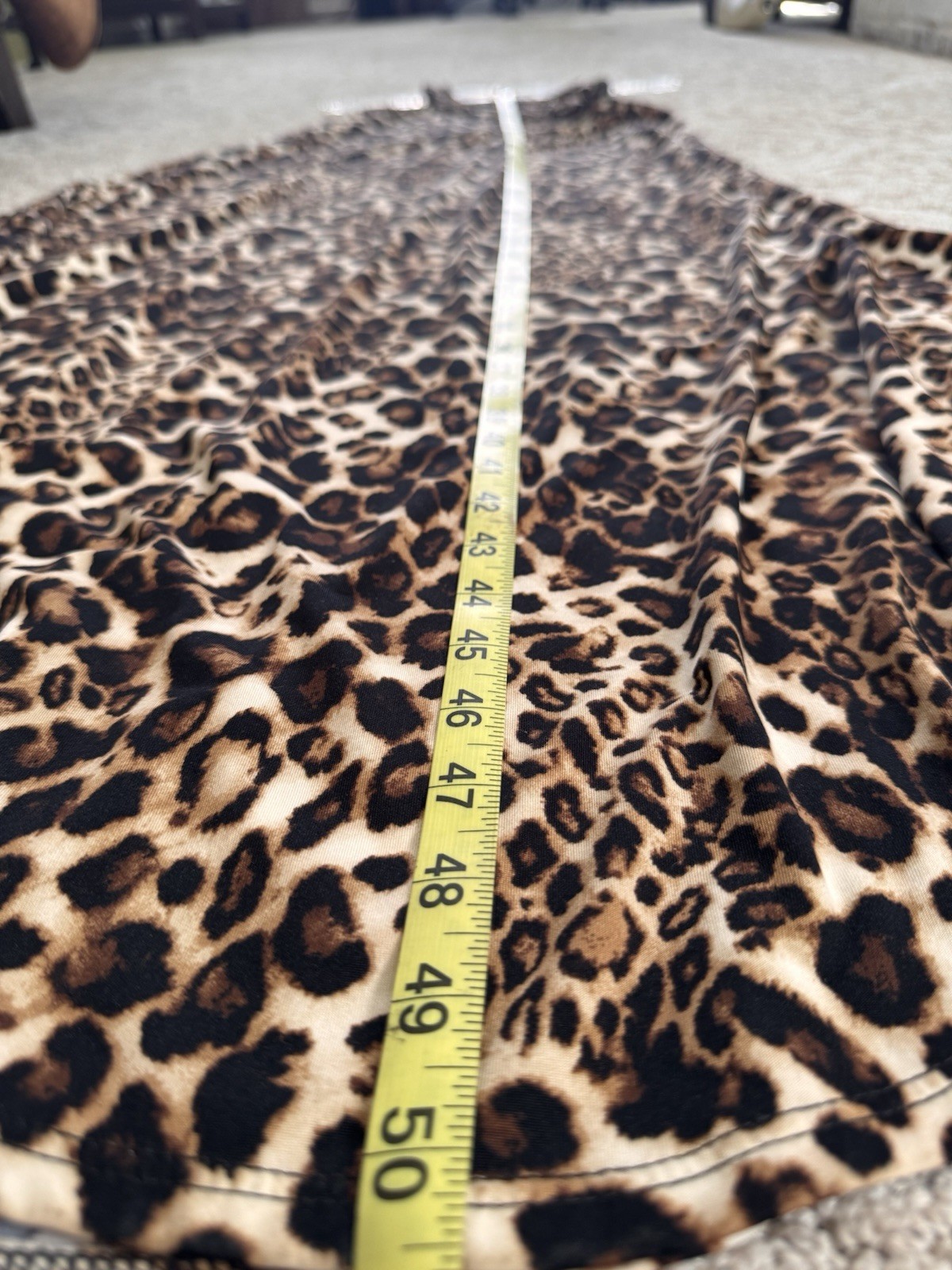 Wrapper Brown/Black Leopard Maxi Dress Scoop Neck Sleeveless Stretch Knit L