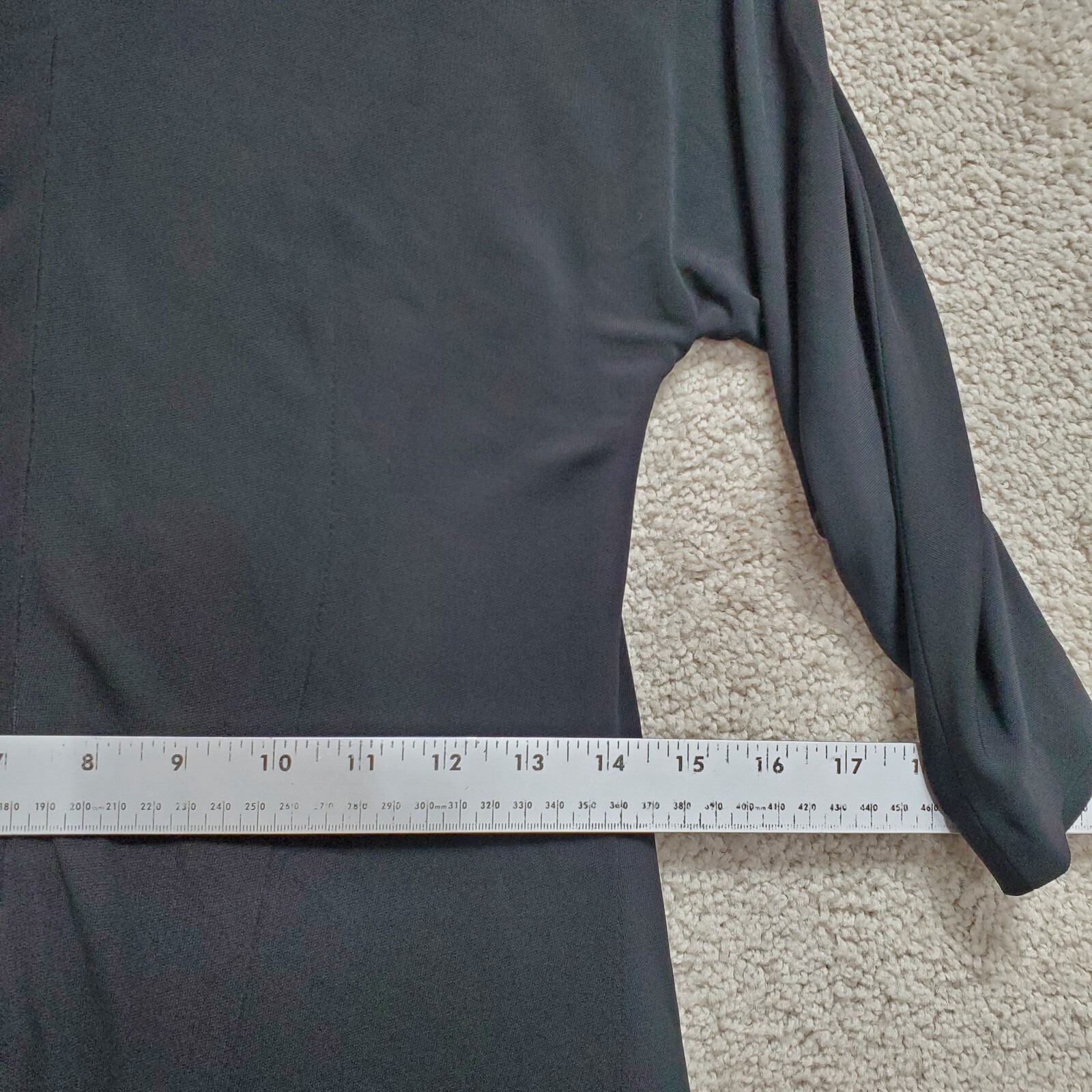Maria Bianca Nero Shift Dress Womens Medium Black Round Neck 3/4 Sleeve Pullover