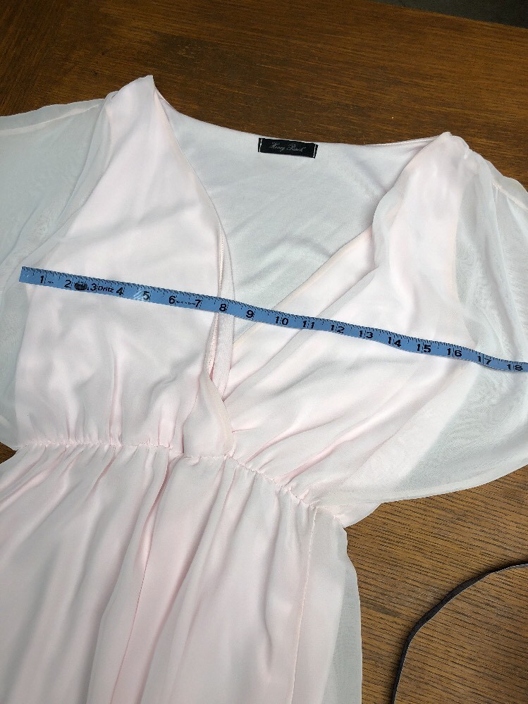 Honey Punch Light Blush Pink cross over V neck Dress size S