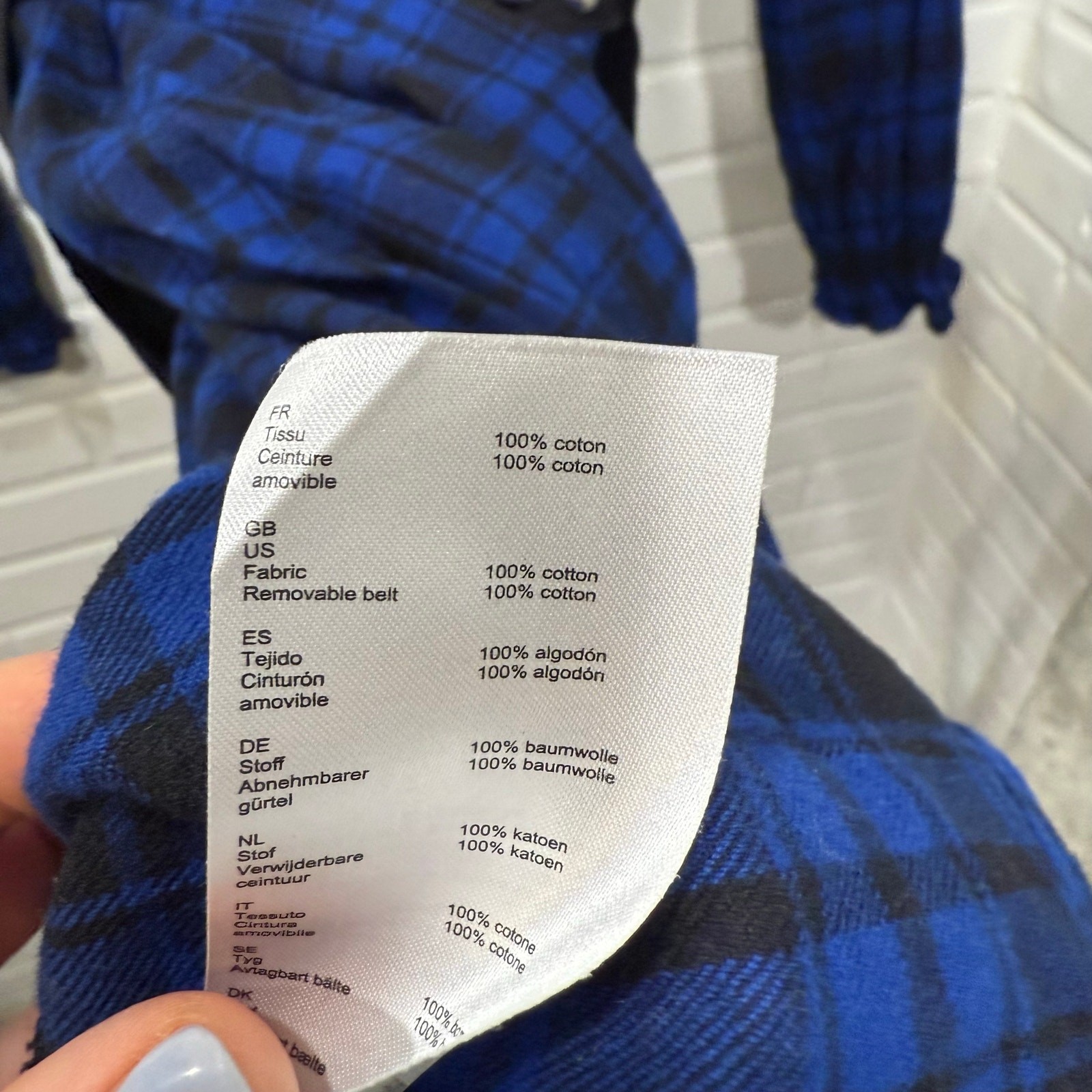 Maje Rivine Plaid A-line Mini Dress Blue Black Check Studded Belt Sz 4 Holiday