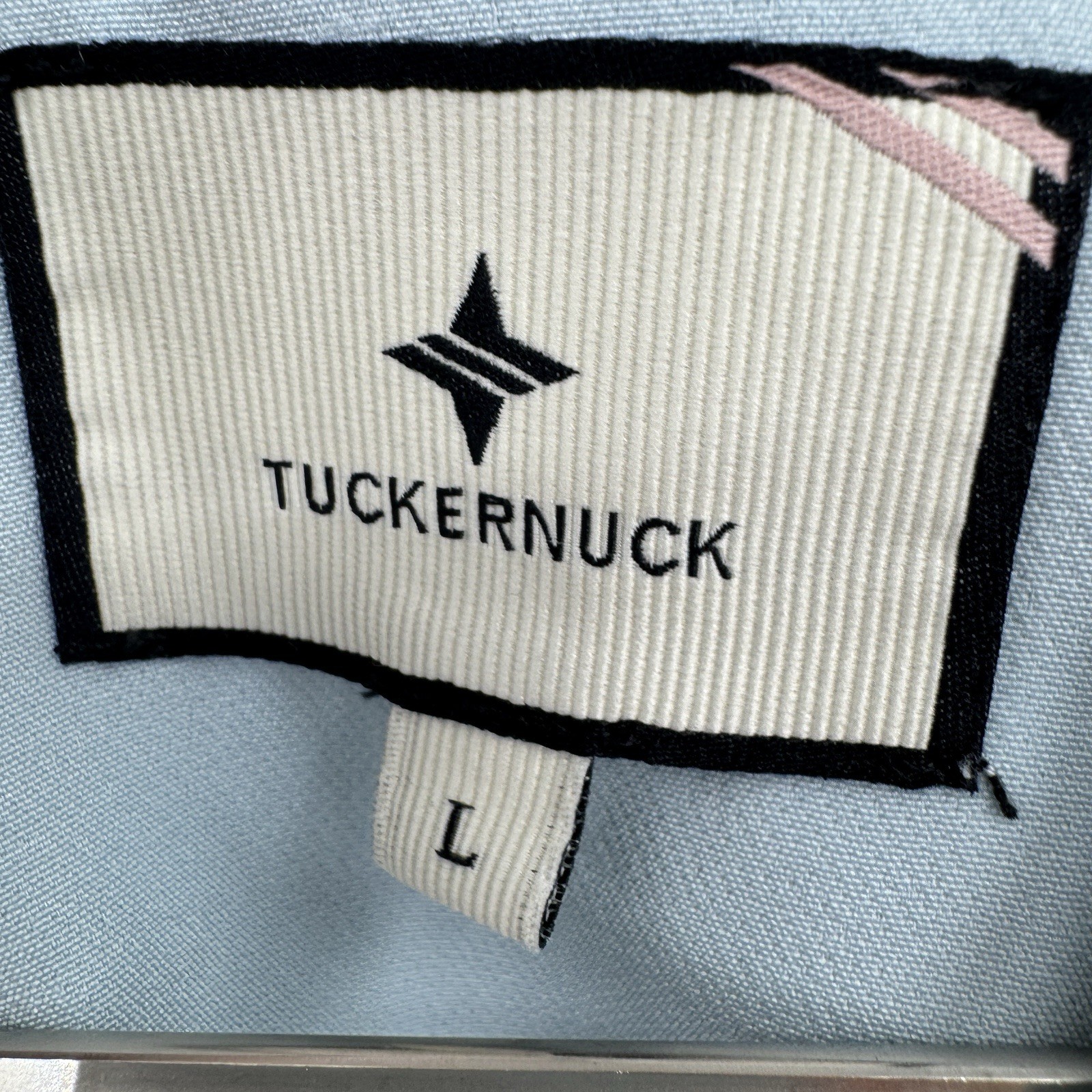 Tuckernuck Sky Blue Embroidered James Dress size L Shift Maxi Short Sleeve PO