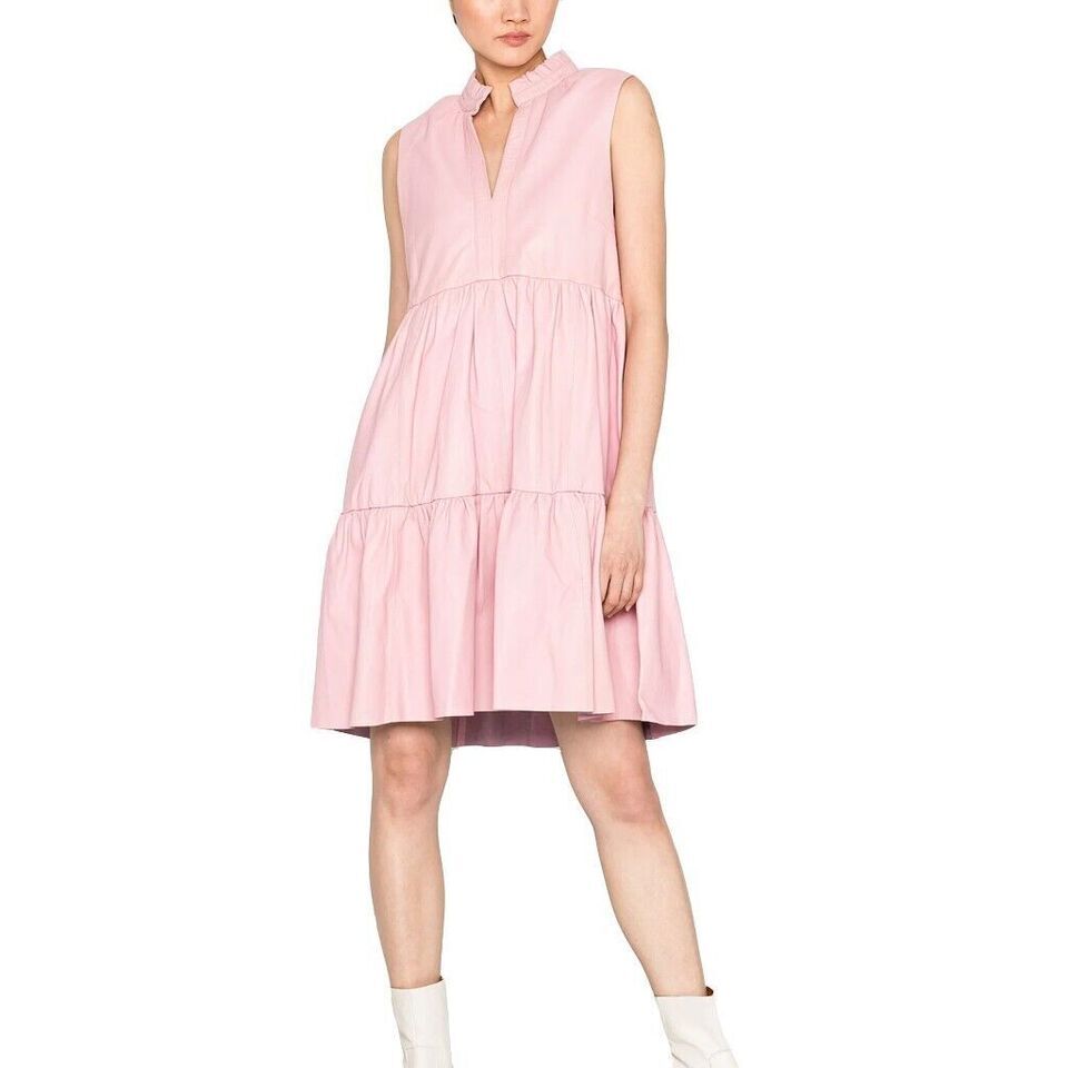 Dress Baby Pink Handmade Premium Quality Party Women’s Genuine Lambskin Leather