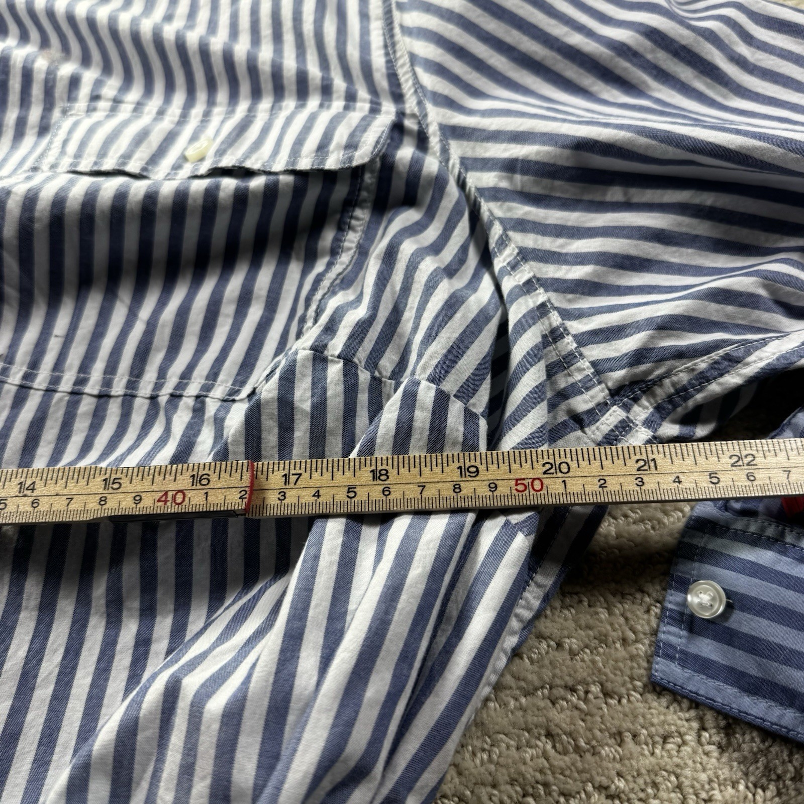 Land’s End Long Sleeve Striped Ombre Tie Dye button Down Shirt Dress 2X
