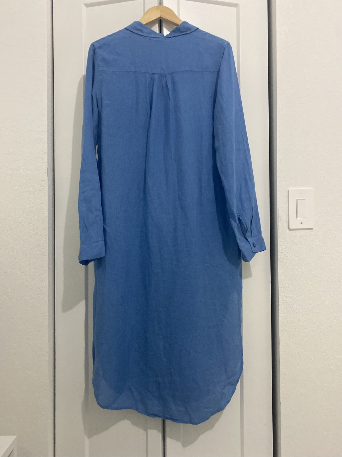 Stark X Linen Light Blue Dress Cover Up Button Down Size Medium Retail $236