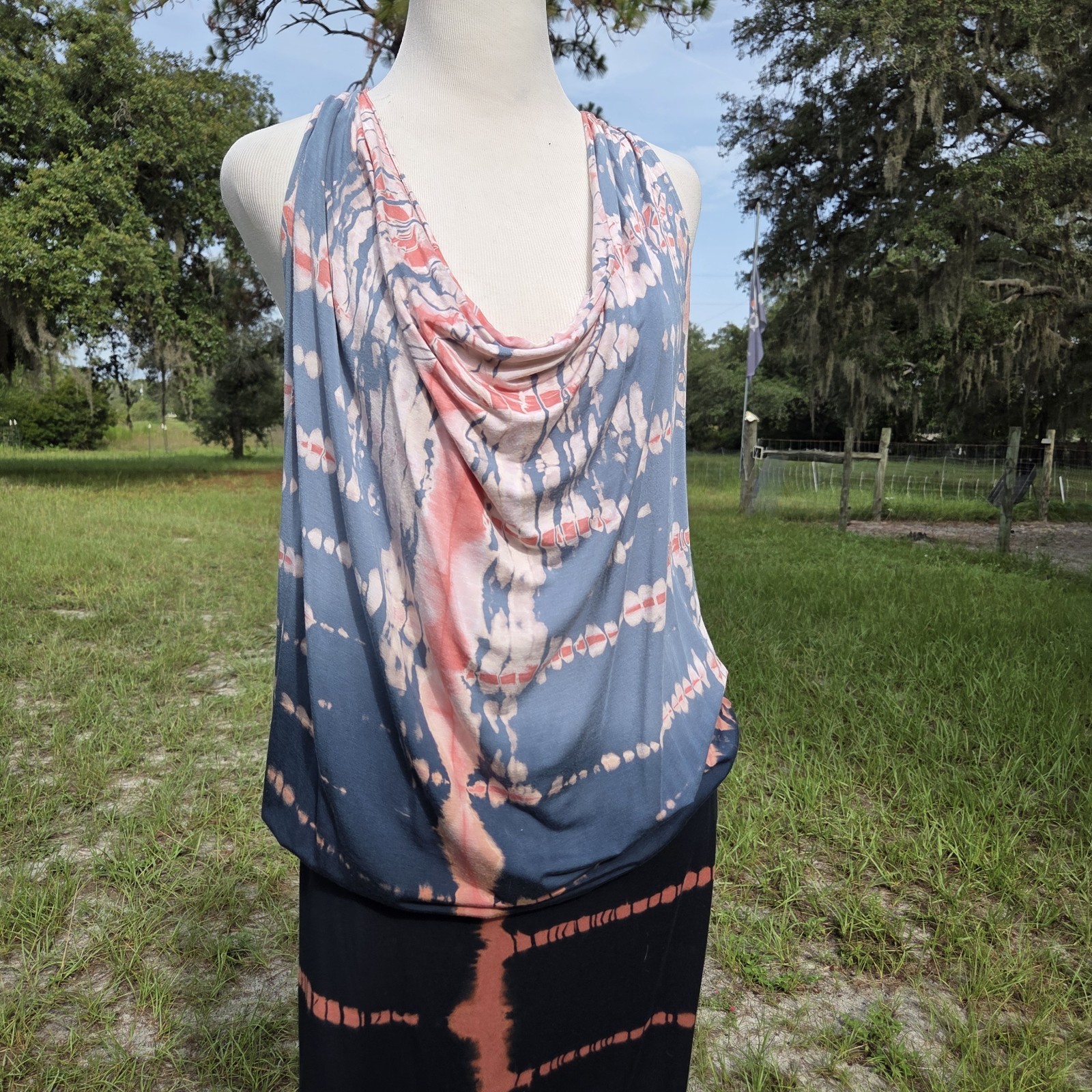 Hard Tail Forever Tie Dye Stretch Dress Boho Festival Made in USA Medium