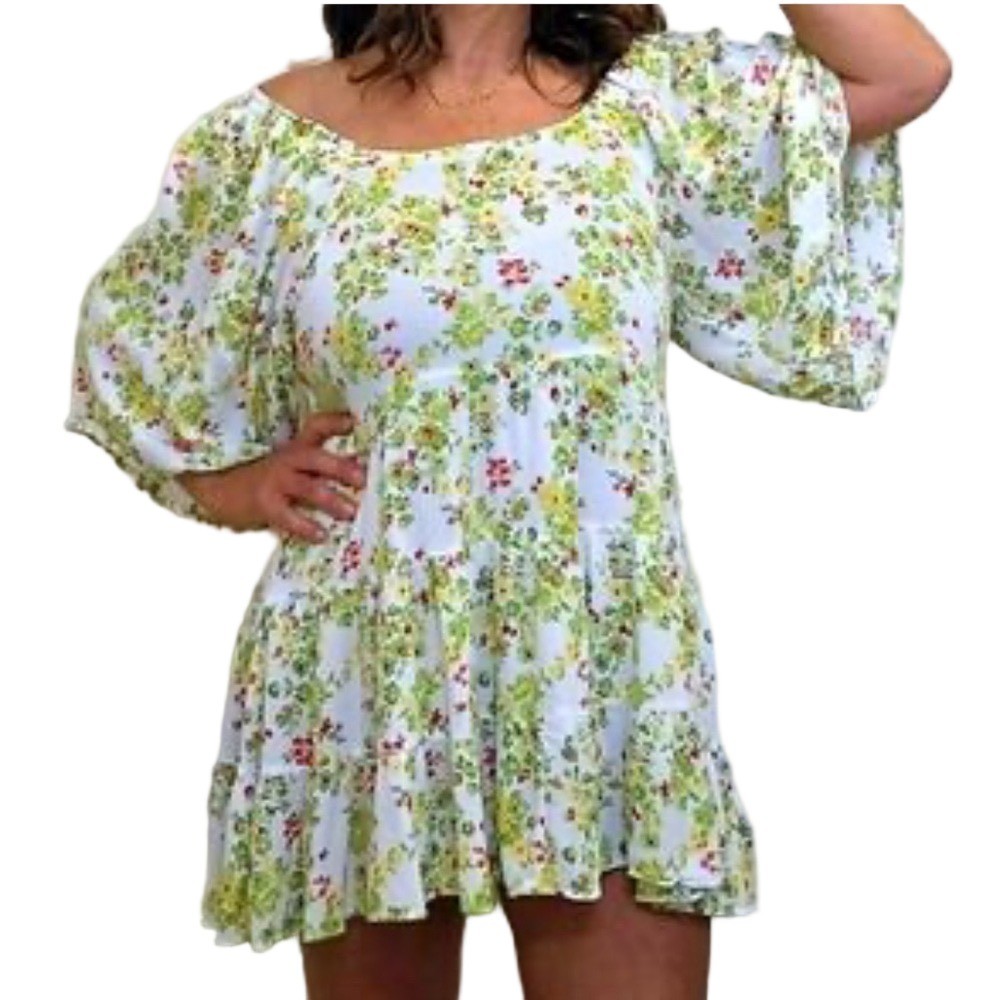 Cactus + Pearl tunic dress off shoulder bohemian cottagecore fairycore prairie