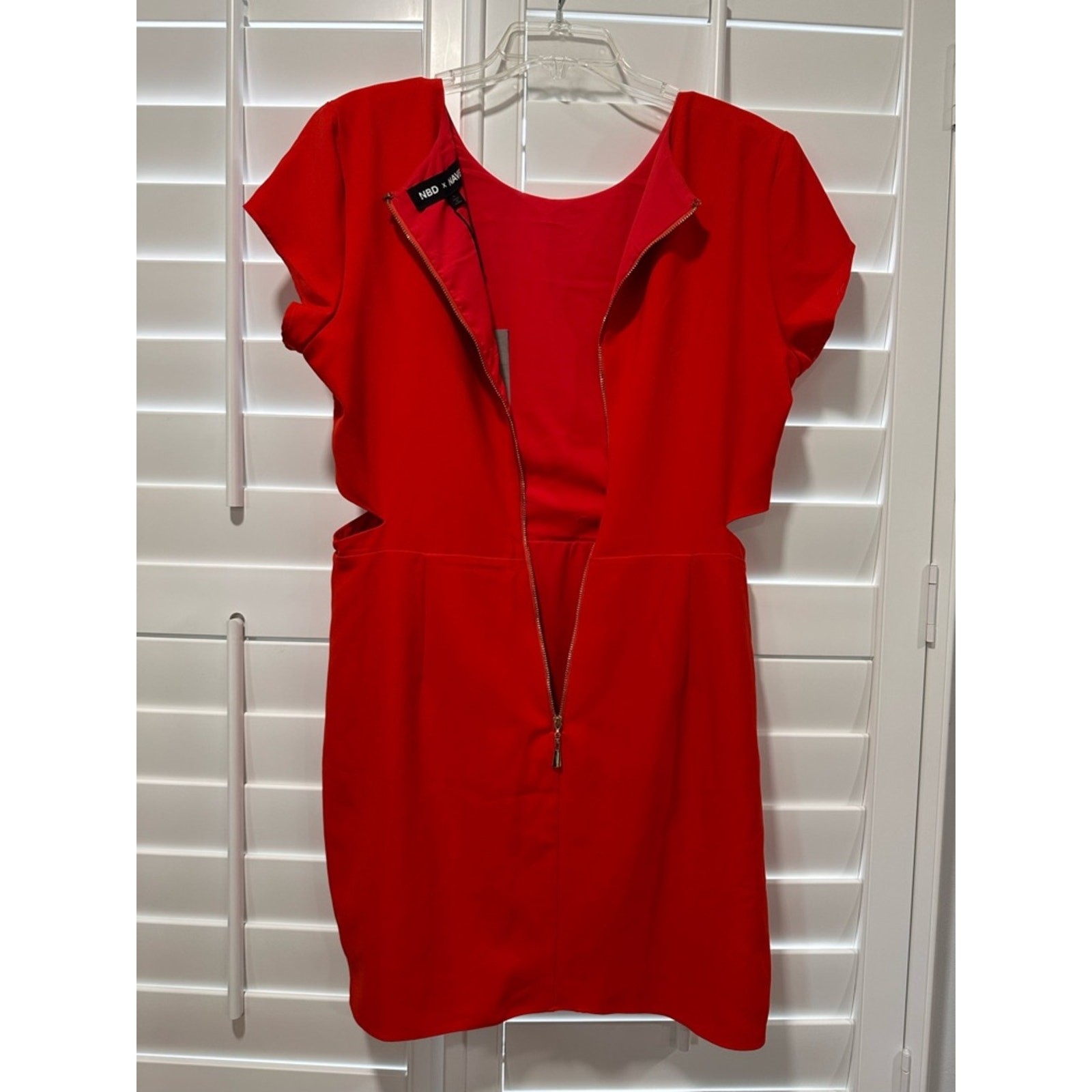NBD x Naven Red Cutout Mini Dress Large NWT Cocktail Revolve Flame Scarlet Party
