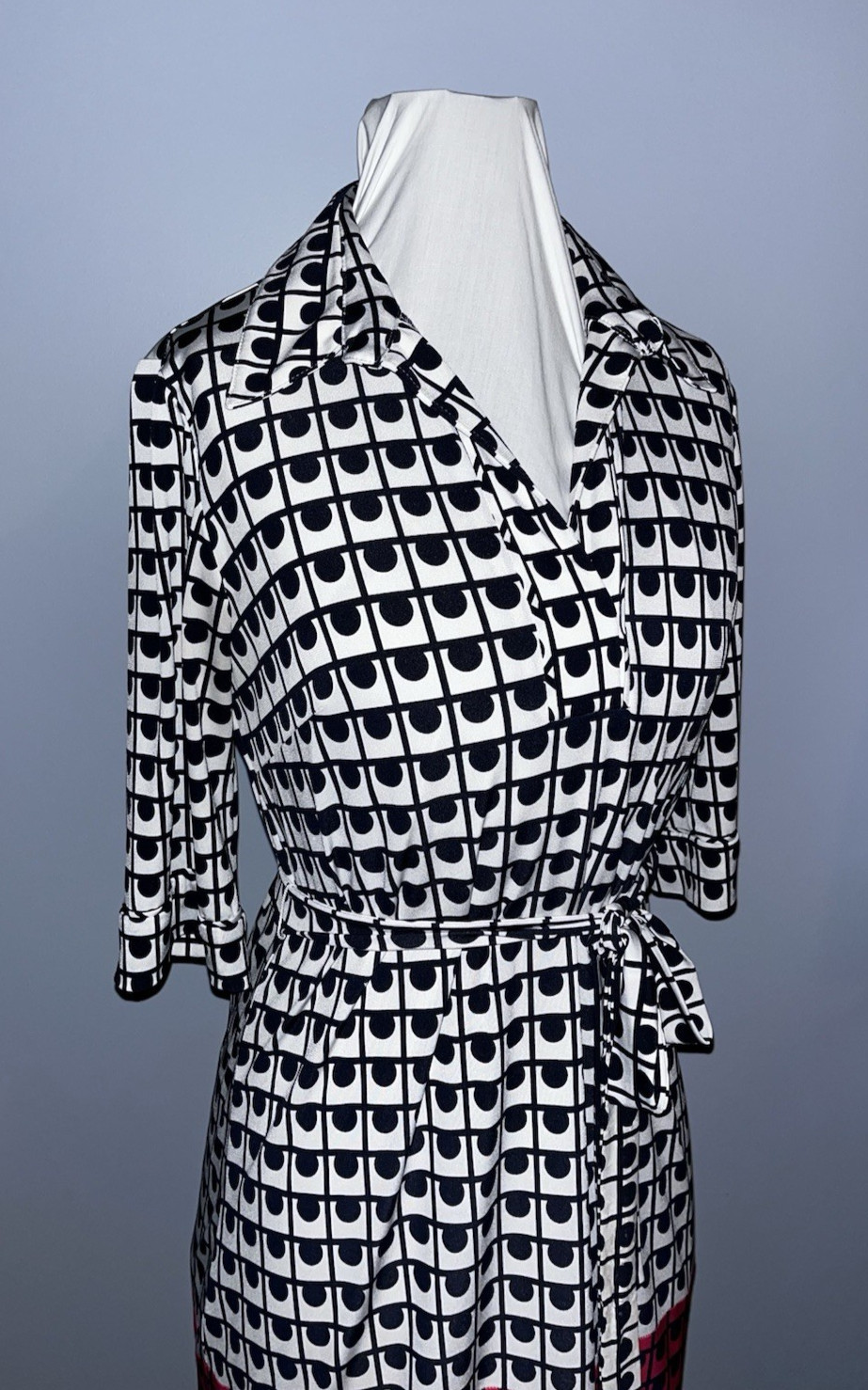 Laundry by Design Women’s Geometric Dots black white & red women’s dress Sz 10