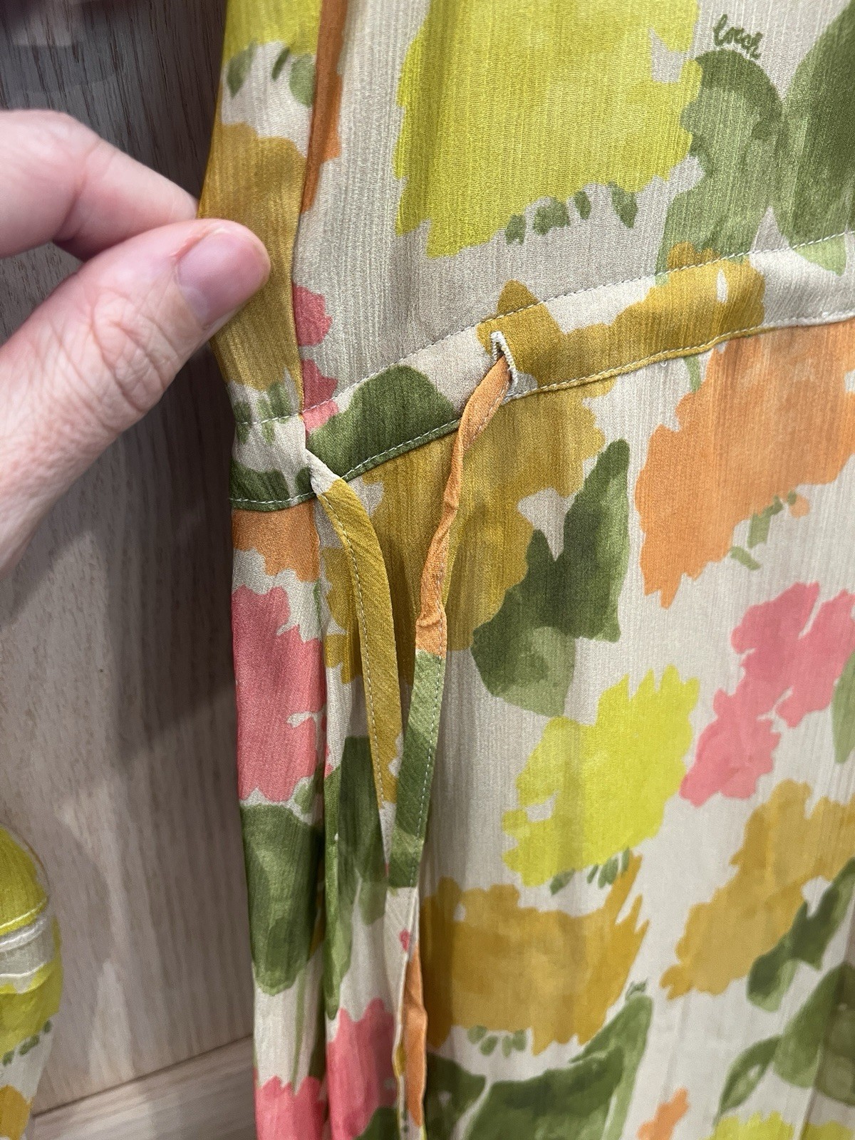 Coach Floral Button Down Front Silk Sheer Long Sleeve Fitted Dress Size 0