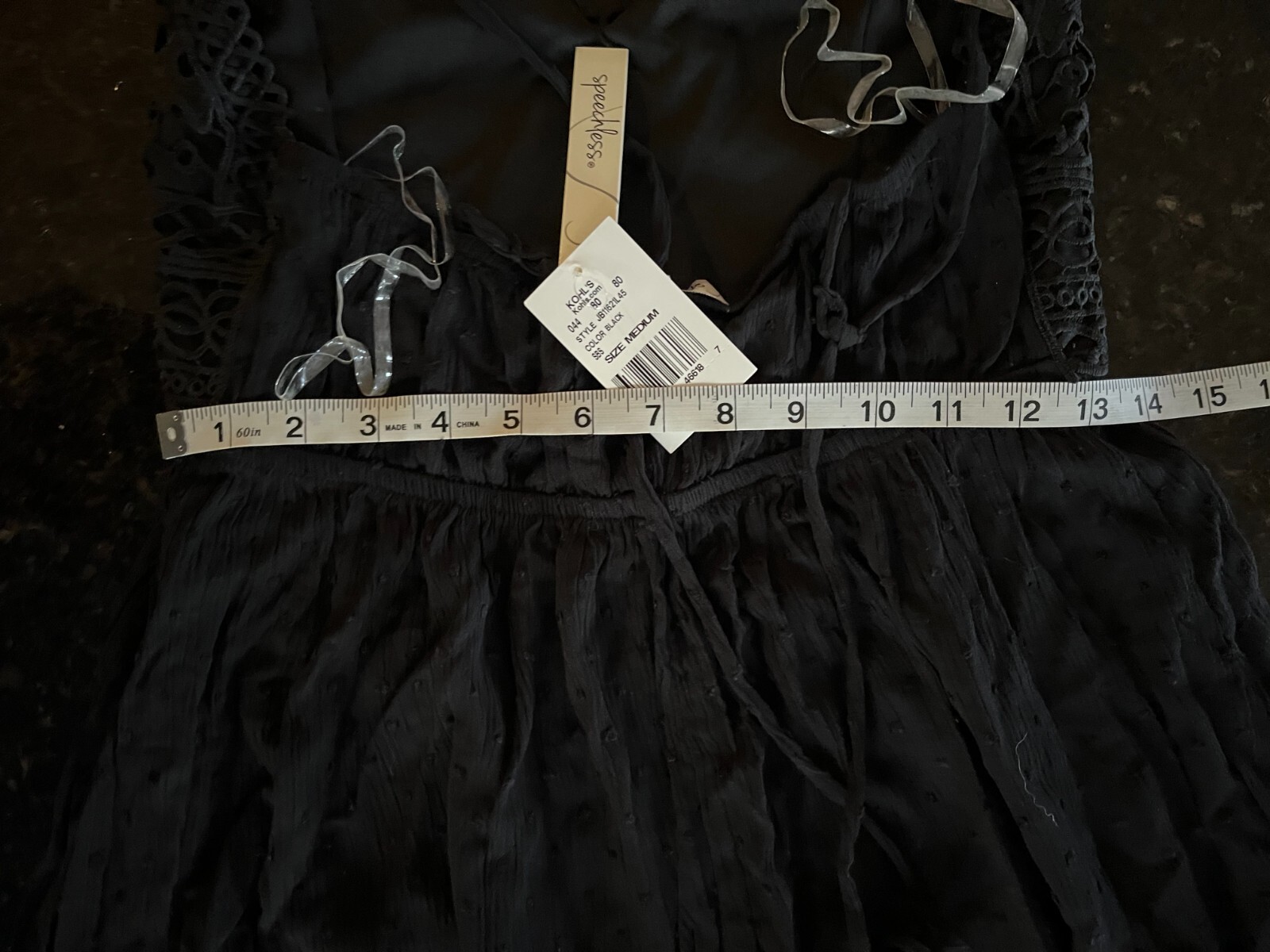 Speechless Crochet Top Black Skater Dress Junior’s Sz Medium NWT