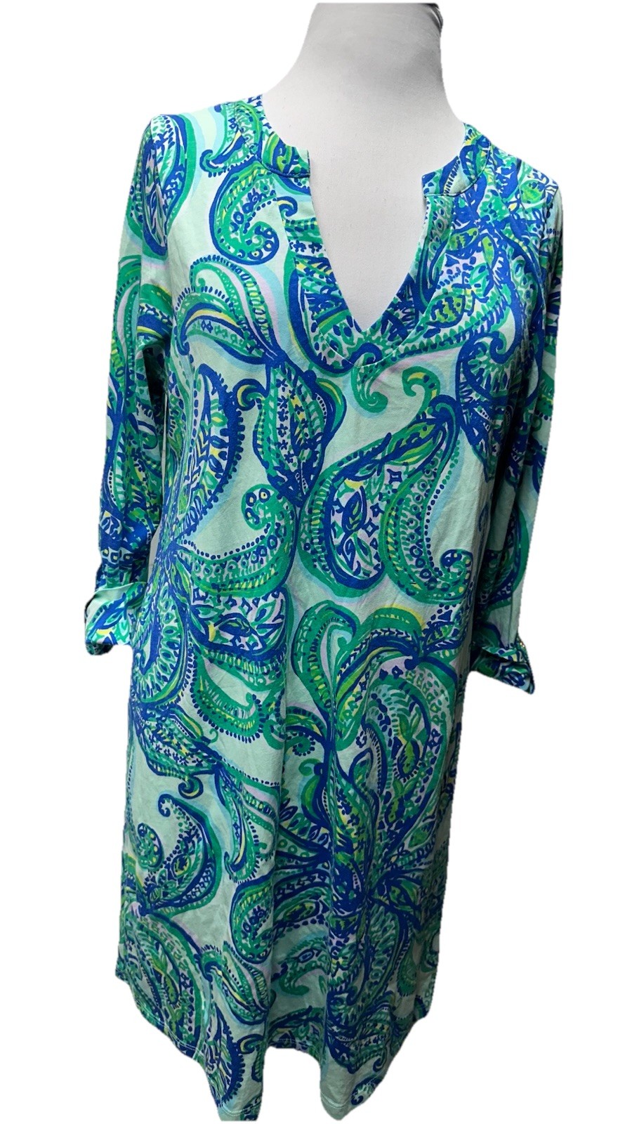 Lilly Pulitzer Rossmore Dress Size Large Keep It Current Poolside Blue Pima