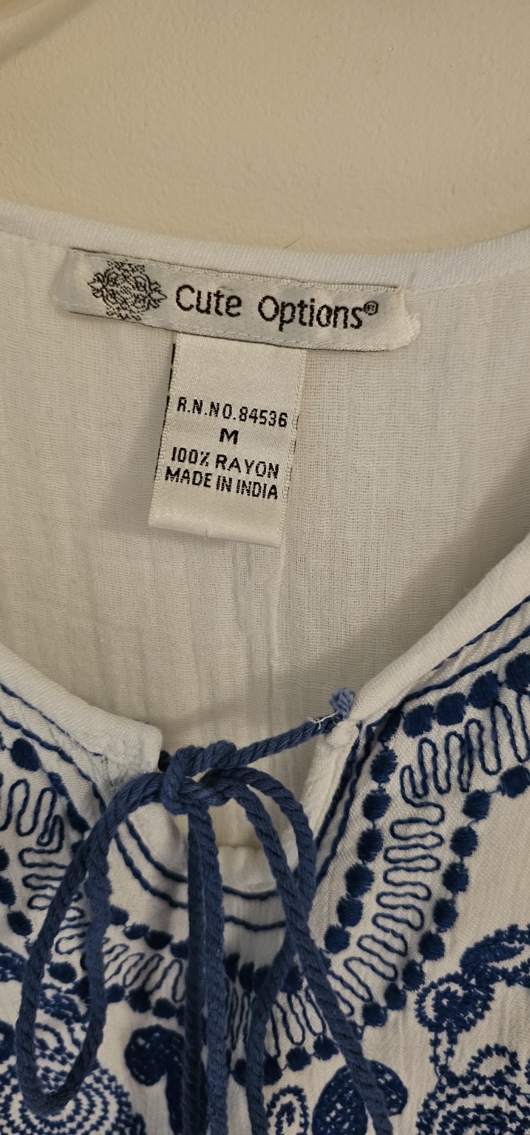Cute options embroidered dress size M