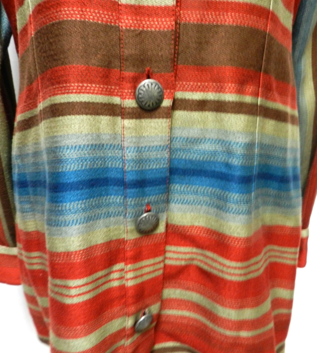 Roja Southwest blanket button Serape tunic top blouse Collar Size Sz Large Lg L
