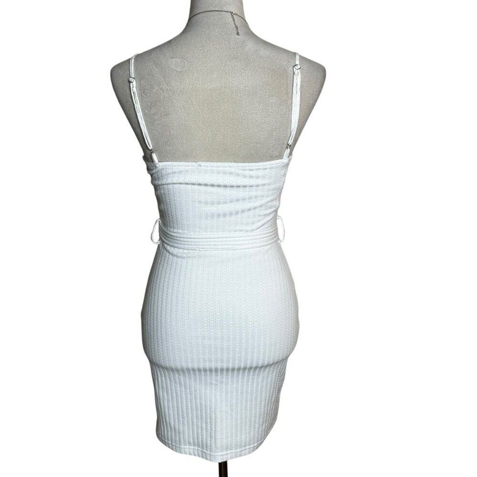 Saints + Secrets White Ribbed Knit Mini Dress Small | Graduation Bachelorette
