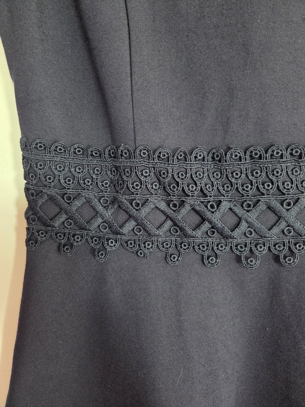 FOREVER NEW Size 8 Navy Lace Fit & Flare Sleeveless Knee Length Dress