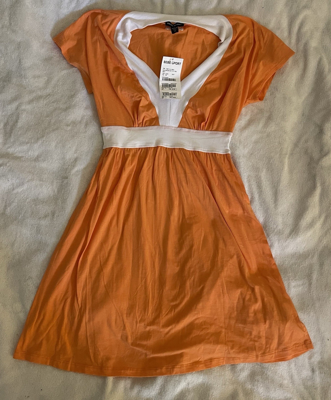 Bebe Sport Orange Sporty Dress Size XS Brand New W Tags 100 % Authentic