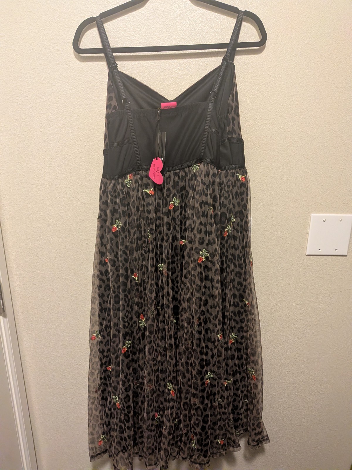 Torrid Betsey Johnson Sweatheart Leopard Tulle Midi Dress Sz12 Y2K Goth Grunge